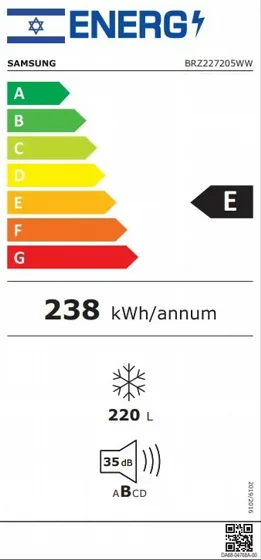 ����� �������� ��� 5 ������ ������ (60 �"�) 220 ���� Samsung BRZ227205WW