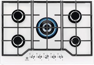 כיריים גז 5 להבות זכוכית לבן אלקטרולוקס Electrolux KGG7536W כיריים גז 5 להבות זכוכית לבן אלקטרולוקס Electrolux KGG7536W