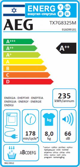 ����� ����� 8 ��"� (����� ���) AEG TX7G8325M Heat Pump